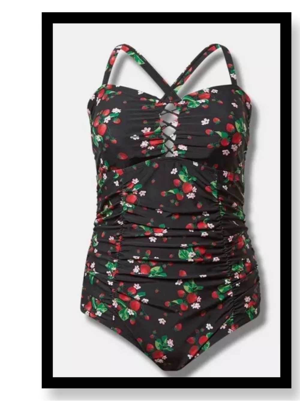 🆕 Women’s Plus Size Slim Fix Lattice One-Piece Swimsuit